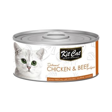 Kit Cat Chicken & Beef Toppers Canned Cat Food - 80g