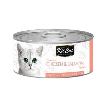 Kit Cat Chicken & Salmon Toppers Canned Cat Food - 80g