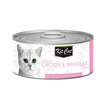 Kit Cat Chicken & Whitebait Toppers Canned Cat Food - 80g