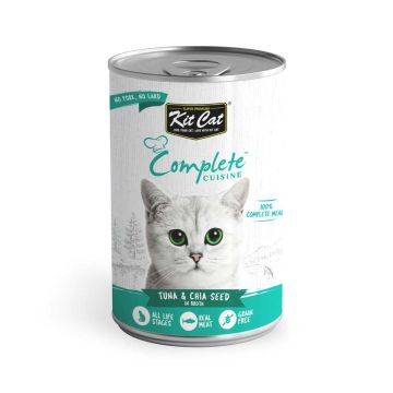 طعام معلب للقطط كومبليت كوزين بالتونة وبذور الشيا في مرق من كيت كات ، 150 جرام