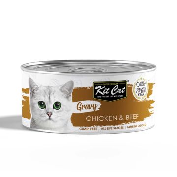 Kit Cat Gravy Chicken and Beef Canned Cat Food - 70 g