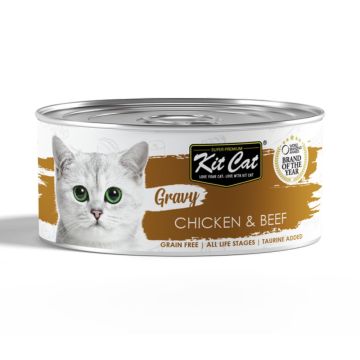 Kit Cat Gravy Chicken and Beef Canned Cat Food - 70 g - Pack of 24