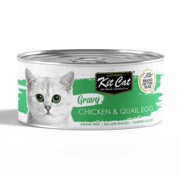 Kit Cat Gravy Chicken and Quail Egg Wet Cat Food - 70 g