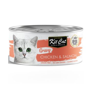 Kit Cat Gravy Chicken and Salmon Wet Cat Food - 70 g