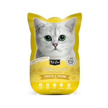 Kit Cat Petite Chicken and Salmon in Aspic Cat Food Pouch - 70 g