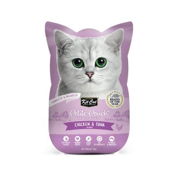 Kit Cat Petite Chicken and Tuna in Aspic Cat Food Pouch - 70 g