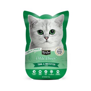 Kit Cat Petite Complete Tuna and Whitefish in Aspic Cat Food Pouch - 70 g