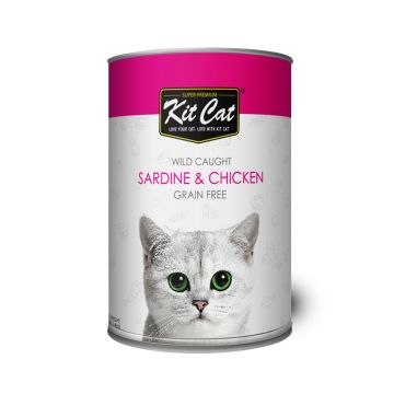 Kit Cat Wild Caught Sardine & Chicken Canned Cat Food - 400g