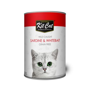 Kit Cat Wild Caught Sardine & Whitebait Canned Cat Food - 400g