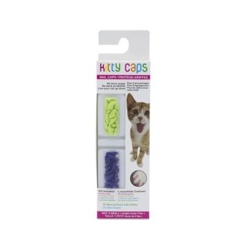 Kitty Caps Green Glitter & Ultra Violet Nail Caps, 40 pieces