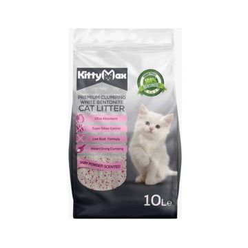 Kittymax Premium Clumping Bentonite Baby Powder Scented Cat Litter