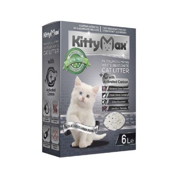 Kittymax Premium Clumping Bentonite With Activated Carbon Cat Litter - 6L