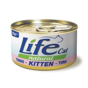 طعام القطط الطبيعي المعلب باللحم البقري من لايف كات- 85 جرام