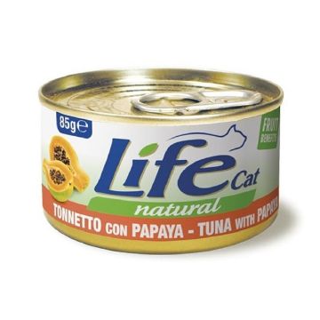 Life Cat Natural Tuna with Papaya Canned Kitten Food - 85g