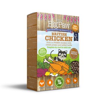 Little Big Paw British Chicken Complete Dry Food for Adult Cats - 375 g