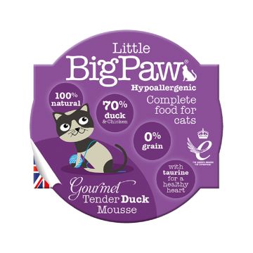 Little Big Paw Cat Gourmet Duck Wet Cat Food - 85g - Pack of 8