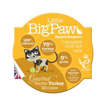 Little Big Paw Cat Gourmet Turkey Wet Cat Food - 85g - Pack of 8