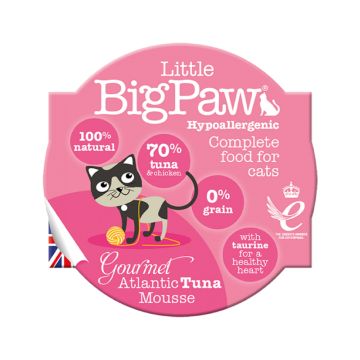 Little Big Paw Gourmet Atlantic Tuna Mousse Cat Wet Food - 85g - Pack of 8