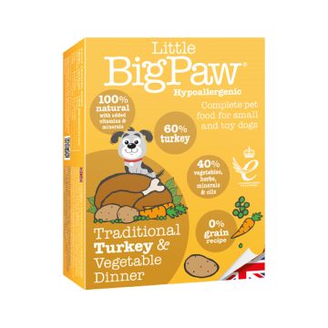 Little Big Paw Traditional Turkey & Vegetable Dinners Dog Food - 150g