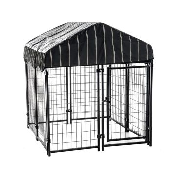 jcc-lucky-dog-pet-resort-kennel-with-cover-black
