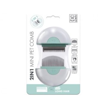 M-Pets 2 In 1 Mini Pet Comb for Long Hair - Green