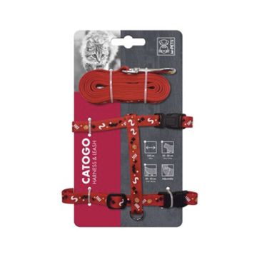 M-Pets Catogo Cat Harness and Leash Set - Red