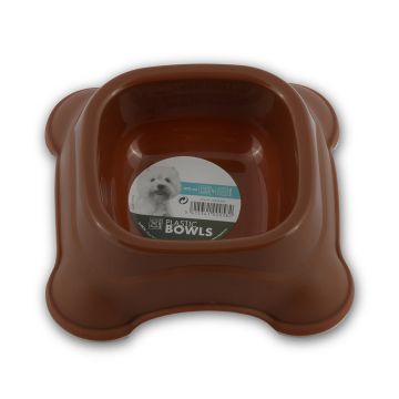 M-Pets Plastic Single Bowl - Brown - 475ml 
