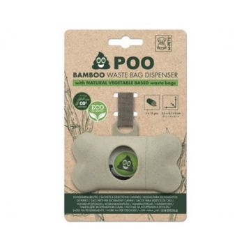 M-Pets Poo Bamboo Waste Bag Dispenser with Waste Bags