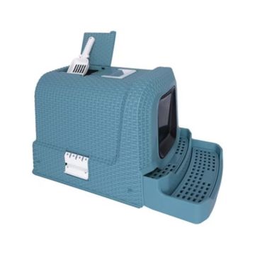 M-Pets Suez Rattan Cat Litter Box - Blue 