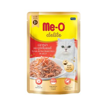 Me-O Delight Tuna & Crab Sticks In Jelly Adult Cat Pouches - 70g - Pack of 12