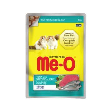 Me-O Tuna And Sardine In Jelly Kitten Food Pouch - 80 g - Pack of 12