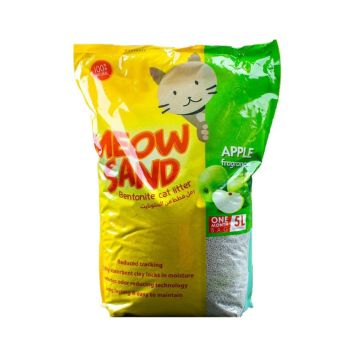 Meow Sand Bentonite Green Apple Scented Cat Litter -  5 L