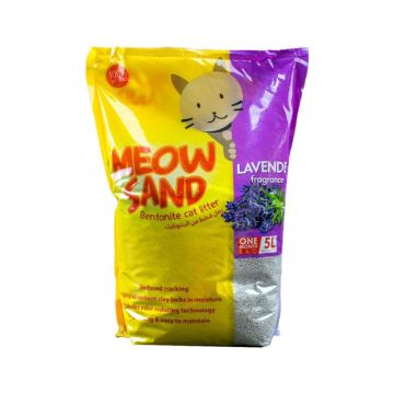 Meow Sand Bentonite Lavender Scented Cat Litter -  5 L