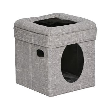 Midwest Curious Cat Cube Silver Mesh Cat House