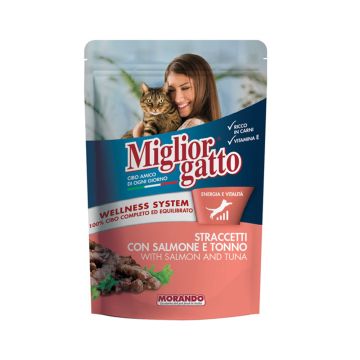 Miglior Gatto Salmon and Tuna Cat Food Pouch - 100 g