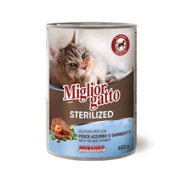 Miglior Delicious Pate with Fish and Shrimps Wet Sterilized Cat Food - 400 g - Pack of 12 