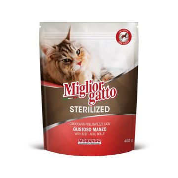 Miglior Gatto Sterilized Kibble with Beef Dry Cat Food - 400 g