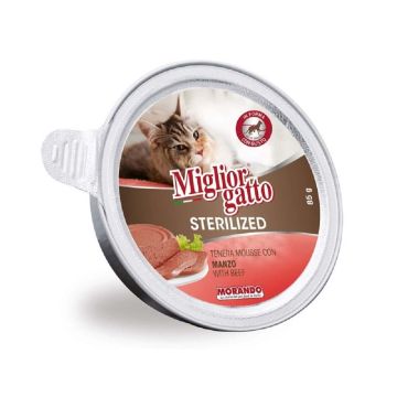 Miglior Soft Mousee with Beef Sterilized Wet Cat Food - 85 g - Pack of 12