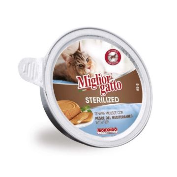 Miglior Soft Mousee with Fish Sterilized Wet Cat Food - 85 g - Pack of 12