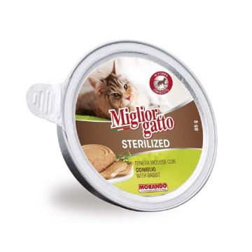 Miglior Soft Mousee with Rabbit Sterilized Wet Cat Food - 85 g - Pack of 12