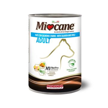 Miocane Pate with Salmon and Spelt Adult Canned Dog Food - 400 g