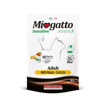 MioGatto Sensitive Pate with Chicken Cat Food Pouch - 85 g