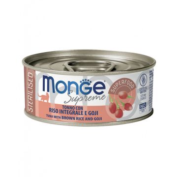 Monge Supreme Tuna with Brown Rice and Goji Berries Canned Sterilized Cat Food - 80 g