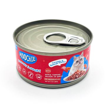 Moochie Minced Topping Salmon in Gravy Canned Cat Food - 85 g