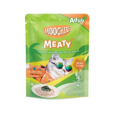 Moochie Meaty Tuna and Wakame Recipe In Gravy Adult Cat Food Pouch - 70 g