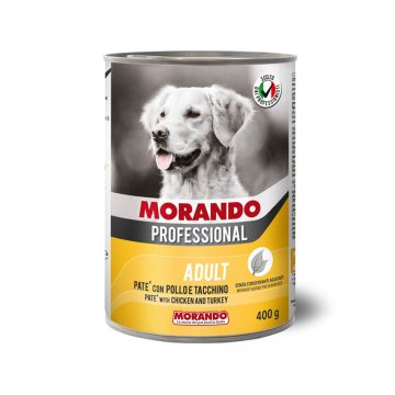 Morando Professional Pate with Chicken and Turkey Adult Canned Dog Food - 400 g