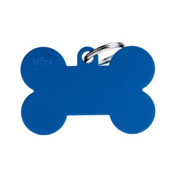 MyFamily Basic Collection Aluminum Blue Bone Dog ID Tag - Xlarge