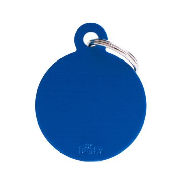 MyFamily Basic collection Big Round Aluminum Dog ID Tag - Blue
