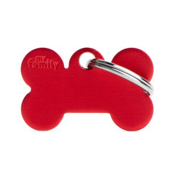 MyFamily Basic Collection Small Bone Red in Aluminum Dog ID Tag