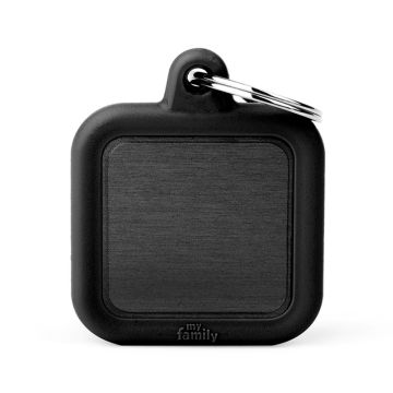 Myfamily Aluminium Square with Rubber Pet ID Tag